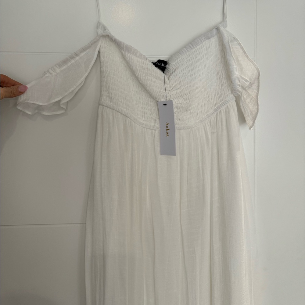 White off the shoulder maxi dress